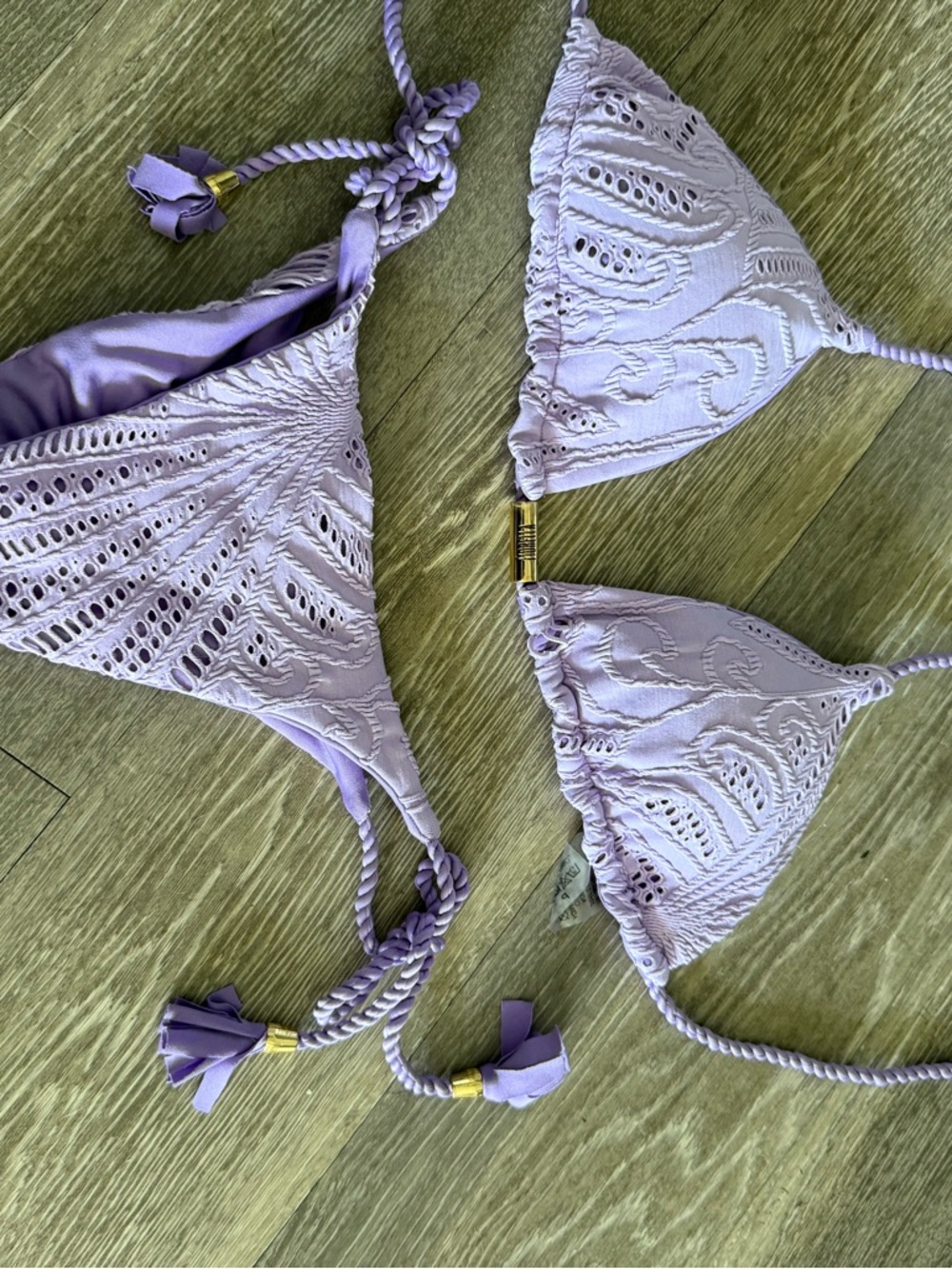 Lavender Lace Triangle Bikini Top